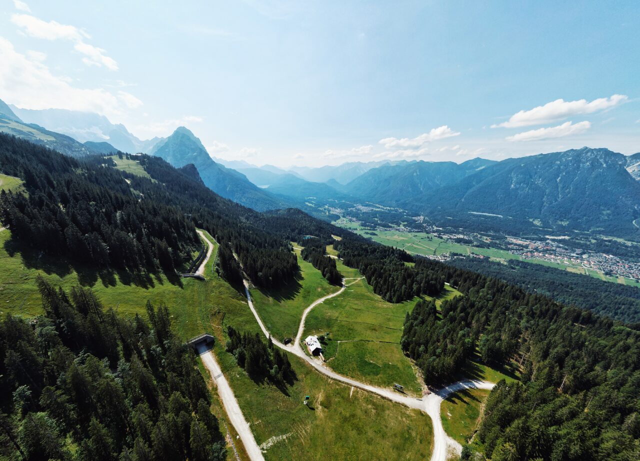 Garmisch Pattenkirchen Mountains from drone