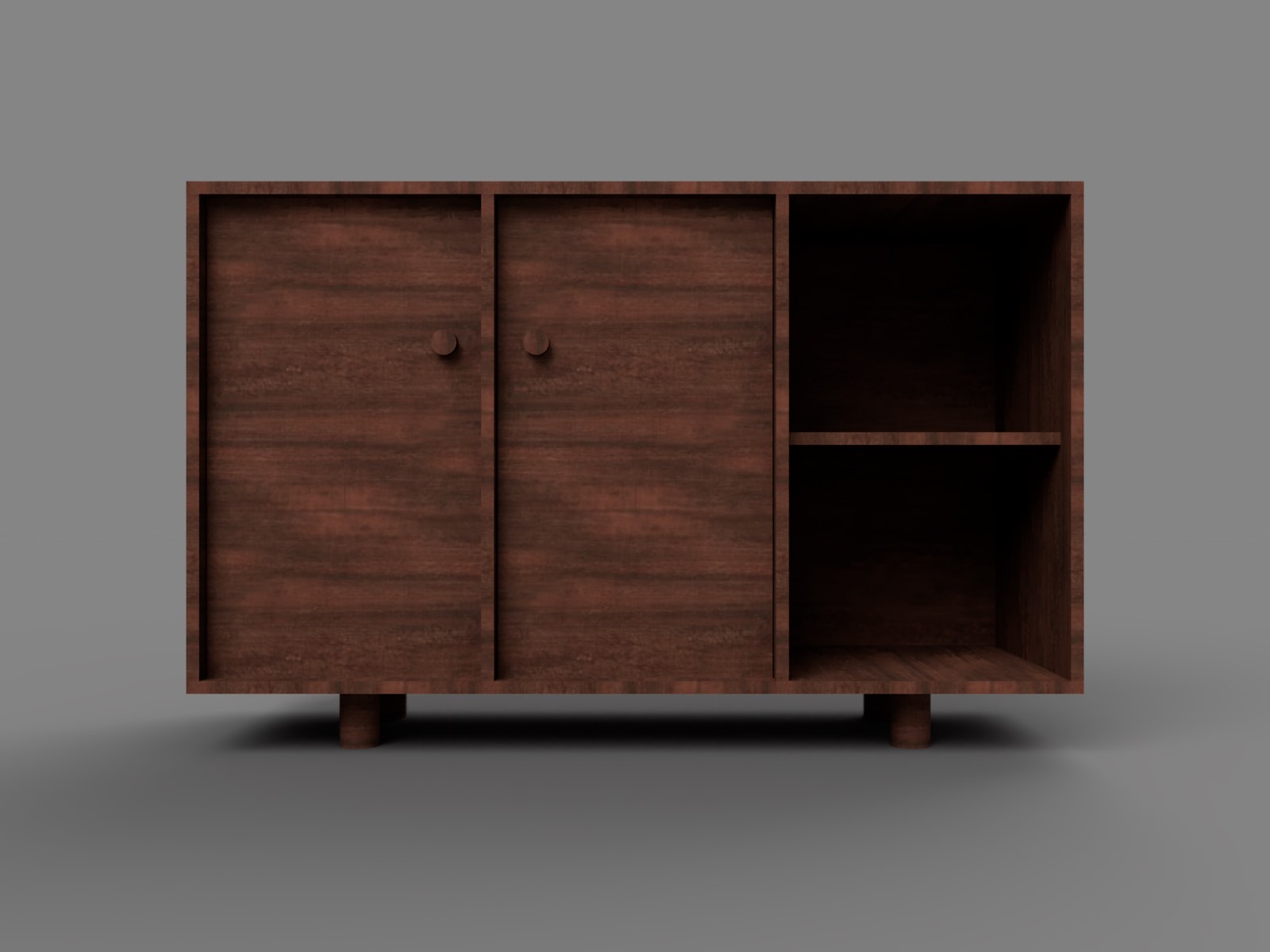 Render of mid 50s style Wood Cupboard project
