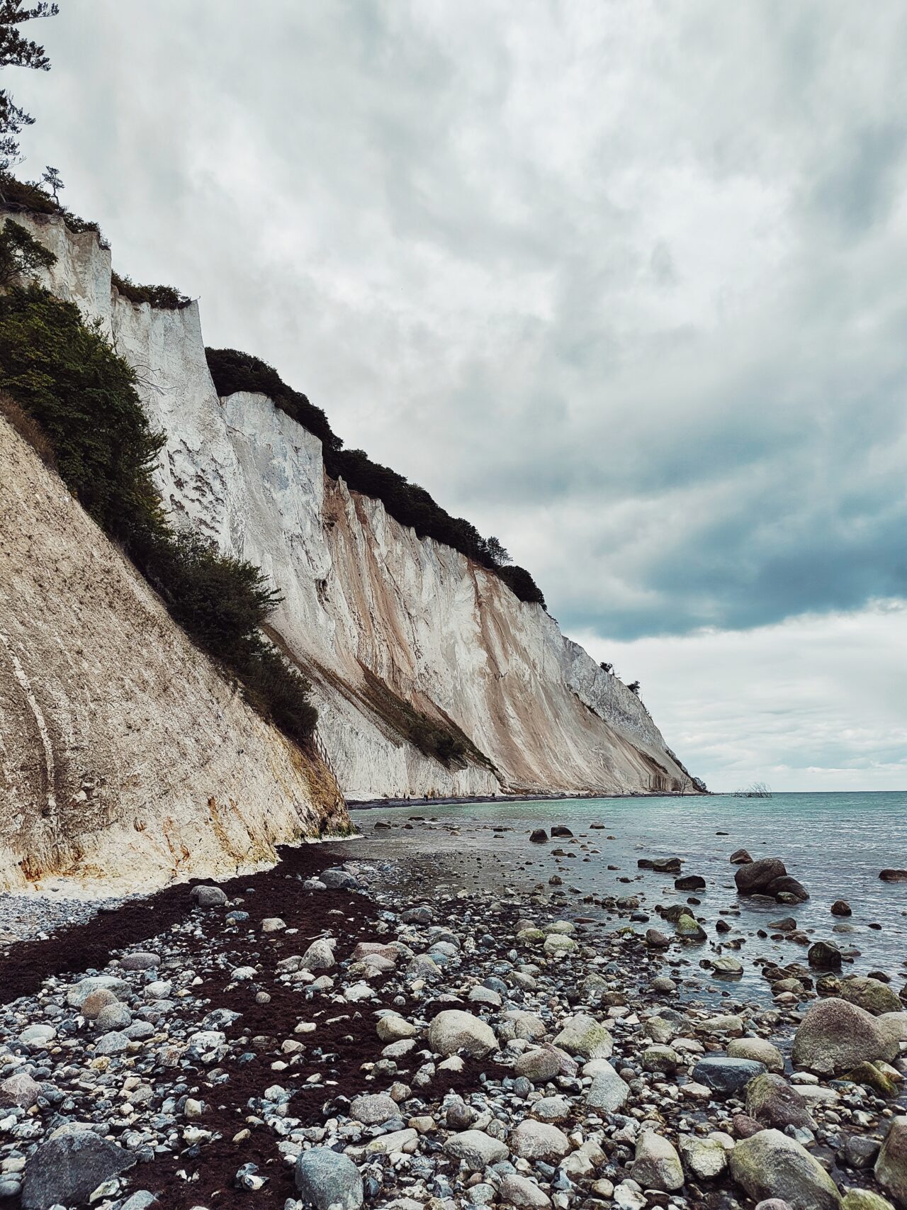 White sandstone cliffs and sea